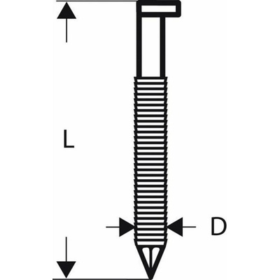 Clipped head strip nail SN34DK 75R 2.8 mm, 75 mm, bright, grooved 3000 ks Bosch Accessories 2608200016 Rozmery (d x š) 7