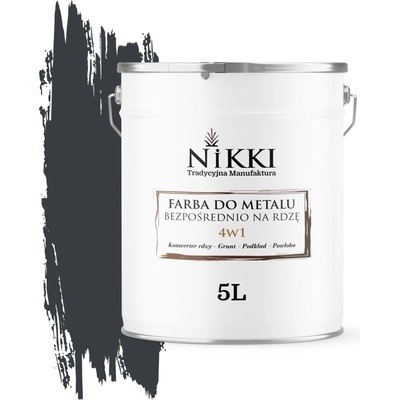 Nikki antikorózna farba na kov 4v1 lesklá 5 l antracitová