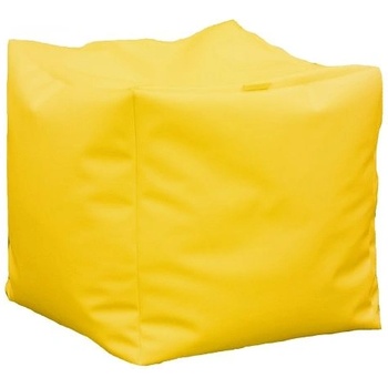 PUFRELAX Пуф, 100л. , Табуретка Куб XL, Teteron Yellow Quince, Перящ се калъф, за открито, Пълнеж от Полистиролни перли (PUF-G-CXL-TEX-YLQ)