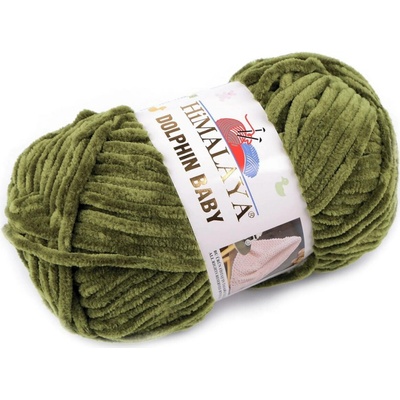 Pletací žinylková příze Dolphin Baby 100 g Varianta: 33 (80361) zelená khaki, Balení: 1 ks 49488/120346/241951