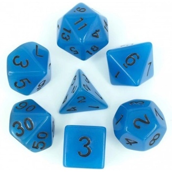 Sada modrých svítících kostek