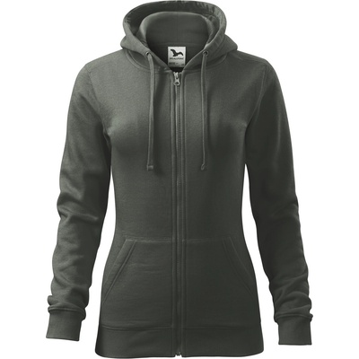 MALFINI Malfini trendy zipper 411 / Дамско яке кенгуру с цип по цялата дължина и качулка - тъмносиво xxl (4116717)