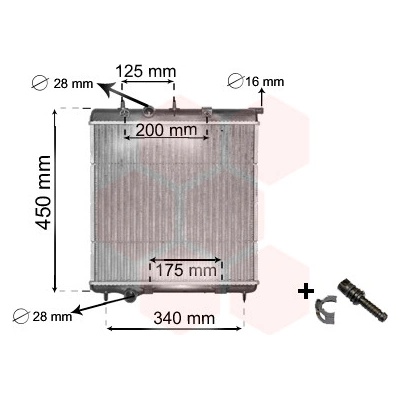 Chladič vody pro motor VAN WEZEL 40002298