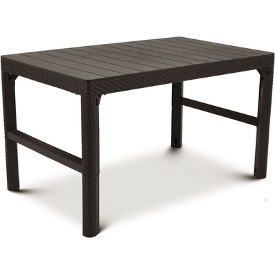 ALLIBERT LYON RATTAN záhradný stôl 116 x 71 x 40/65 cm, hnedý