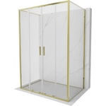 Mexen Exo-S Duo 3S душ кабина 3-стенна плъзгаща 130 x 95 см, прозрачна, златна (8152-130-095-50-00-3S)
