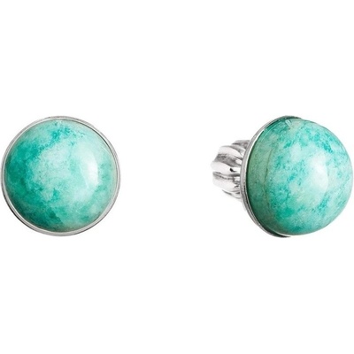 Evolution Group - Pavona Stříbrné náušnice pecky s pravým amazonitem 11491.3