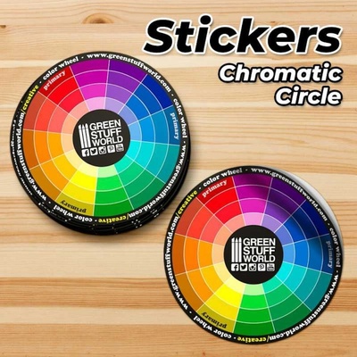 Green Stuff World Chromatic Color Wheel Circle Sticker / Chromatické farebné koleso kruhová nálepka