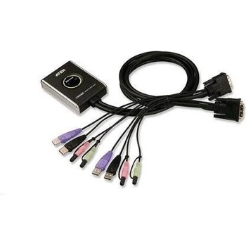 Aten CS-682 DataSwitch elektronický 2:1 (kláv.,DVI,myš,audio) USB, 1,2m kabely