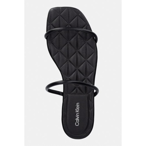 Calvin Klein чехли дамски от кожа SQUARE FLAT SNDL QUILT LTH