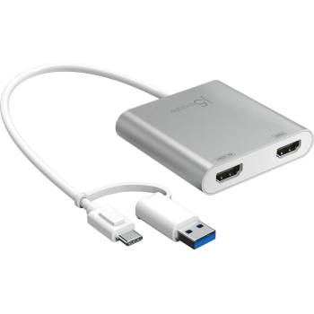 j5create JCA365 USB-C® to Dual HDMI Multi-Monitor, Silver - Адаптер (JCA365)