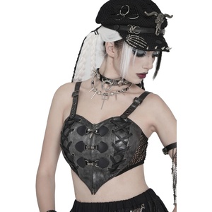 Devil fashion дамски crop top потник DEVIL FASHION - Knight of Hearts - черен - TT308