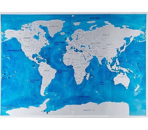 Stieracia mapa sveta Silver