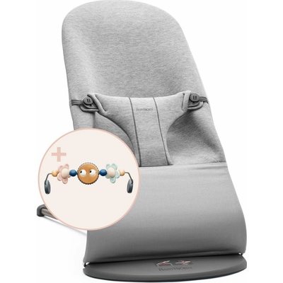 Babybjorn Bouncer Bliss Light grey, 3D Jersey s hračkou Googly Eyes Pastels