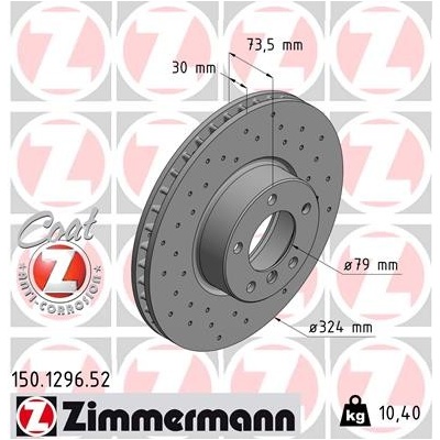 ZIMMERMANN Brzdový kotúč 150129652