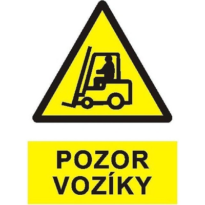 Tabulka Pozor vozíky, A4, samolepka - T 1199d010