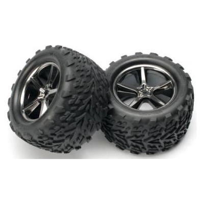 Traxxas колело 3.8", джанта Gemini черен хром H14, гума Talon (2)