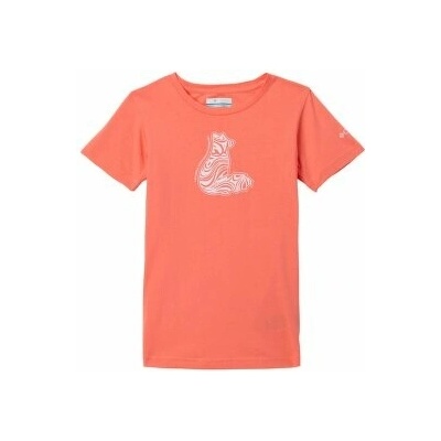 Columbia Mission Lake Short Sleeve Graphic Shirt Girls Hot Coral