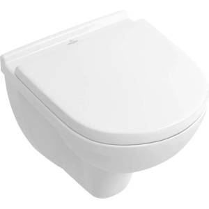 Villeroy & Boch O. novo - Окачена тоалетна чиния със седалка Softclose, DirectFlush, CeramicPlus, алпийско бяло 5688HRR1 (5688HRR1)
