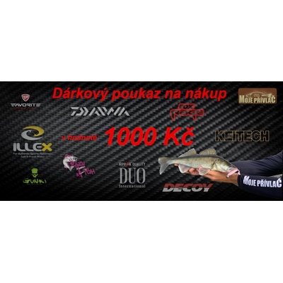 MojePřívlač.cz Dárkový poukaz na nákup v hodnotě 1 000 Kč