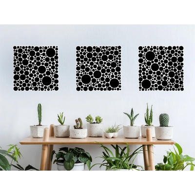 Nalepte.cz Štvorce z guličiek nálepky na stenu 3 ks každý 90 x 90 cm