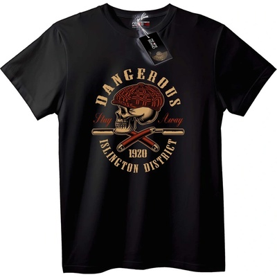 NOONEBRAND Тениска Опасен Череп 1920 Айзлингтон - M, Black