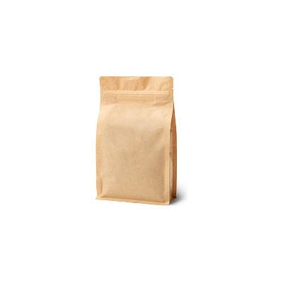 ZIP sáček s plochým dnem 1500 ml, hnědý