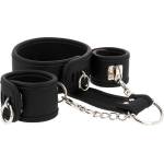 Fetish Submissive Bound Neck to Wrist Restraints Vegan Leather