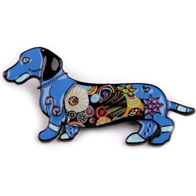 Stoklasa brož jezevčík 3 modrá