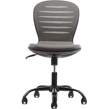 RFG Детски стол RFG Flexy Black, дамаска и меш, сива седалка, сива облегалка