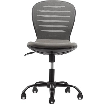 RFG Детски стол RFG Flexy Black, дамаска и меш, сива седалка, сива облегалка