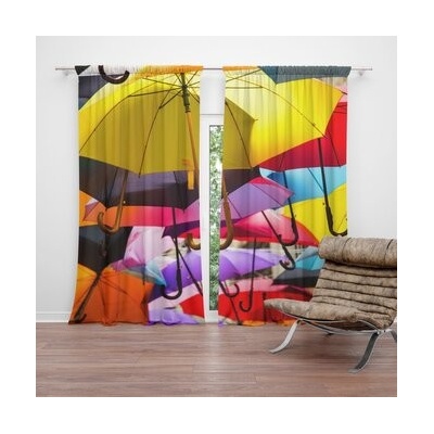 Sablio Závěsy Deštníky: 2 ks - 140x250 cm - Sablio