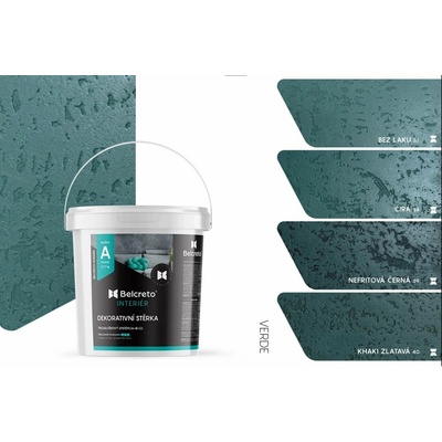 Belcreto pro interiér sada 10 m² dekorativní stěrka Verde Khaki zlatistá