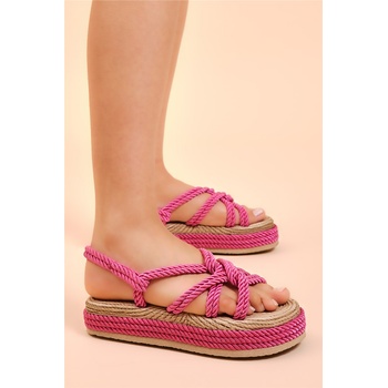 Tonny Black Дамски ежедневни сандали с дебела подметка - Яркорозови #400421 (400421_Циклама)