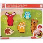 Hape Дървен пъзел, Hape, Пипни и разпознай, Горски животни, 6 части (H1621)