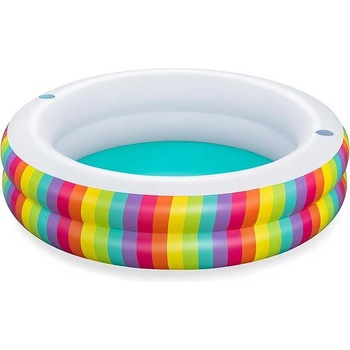 Bestway Басейн надуваем, детски, 206x51 см, Bestway 54443 Rainbow Dreams, с поставки за чаши (54443)