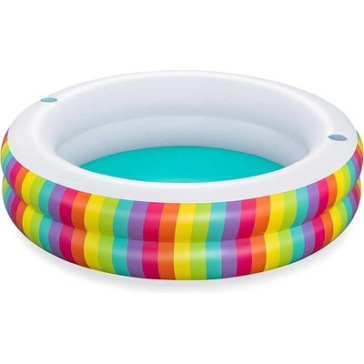 Bestway Басейн надуваем, детски, 206x51 см, Bestway 54443 Rainbow Dreams, с поставки за чаши (54443)