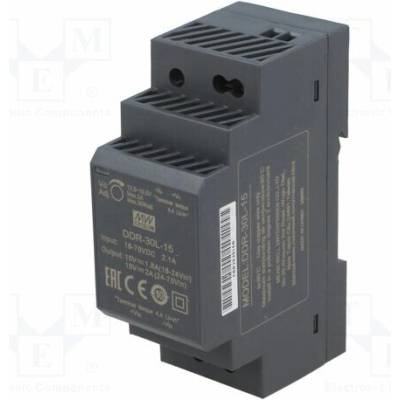 MEAN WELL DDR-30L-15 Měnič: DC/DC; 30W; Uvst: 18÷75VDC; Uvýst: 15VDC; Ivýst: 2A; DDR; OUT: 1