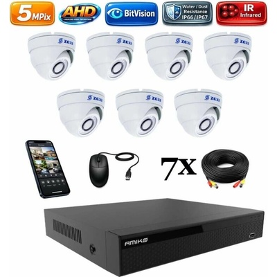 AHD Amiko 7 kamerový set Dome 2500K7