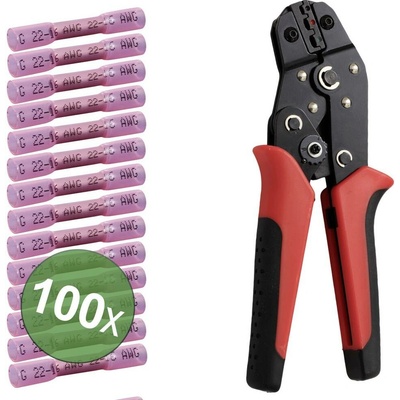 TRU COMPONENTS TC-13448588 krimpovacie spojka so zmršťovacou bužírkou 0.5 mm² 1.5 mm² úplne izolované červená 100 ks
