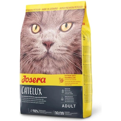 Josera Catelux - Пълноценна суха храна за израснали котки с вкусна патица и картофи, против космени топки 2 кг