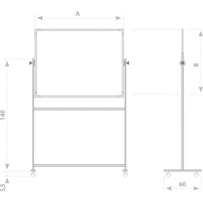 2x3 Magnetická oboustranná tabule 150 x 100 cm