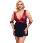 Cottelli Чорапогащник с плюсови размери Red Bondage, XXXL