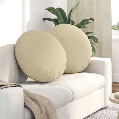vidaXL Възглавници за седалки 2 pcs Крем Ø80 x 29 см текстил (42014238)