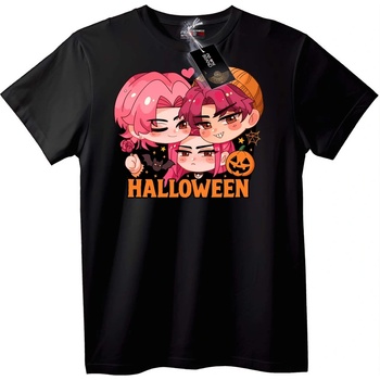 NOONEBRAND Тениска Halloween Чиби Герои - 3XL, Black