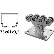 CAIS Vozík pre C-profil 73x61x3,5 mm 8 roliek SPEED S
