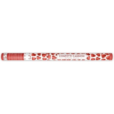 PartyDeco Vystrelovacie konfety Srdcia červené 80 cm