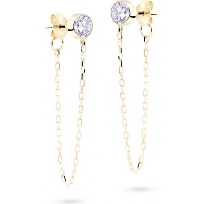 Cutie Jewellery Moderné zlaté náušnice s retiazkami Z5025-20-10-X-1