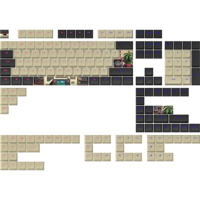 Dark Project Arcade PBT ANSI & ISO Комплект капачки за механични клавиатури (KS-1080)