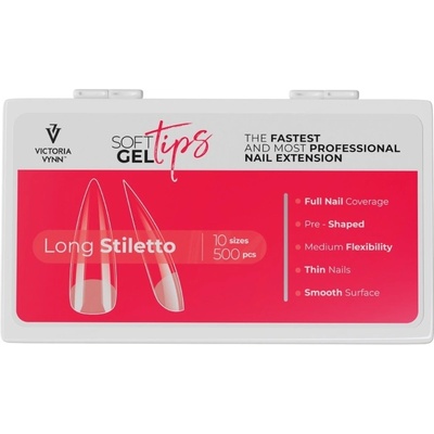Victoria Vynn Dlouhé gelové tipy Soft gel Long Stiletto 500 ks