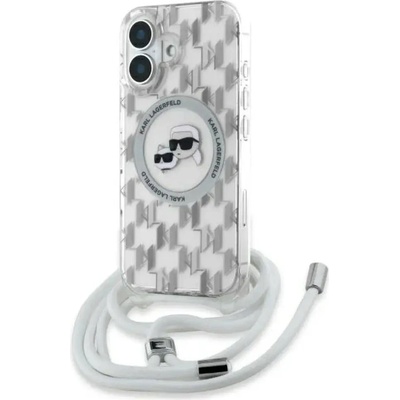 KARL LAGERFELD IML Crossbody Monogram Karl & Choupette Head MagSafe Калъф за iPhone 16 - Прозрачен (3666339320485)